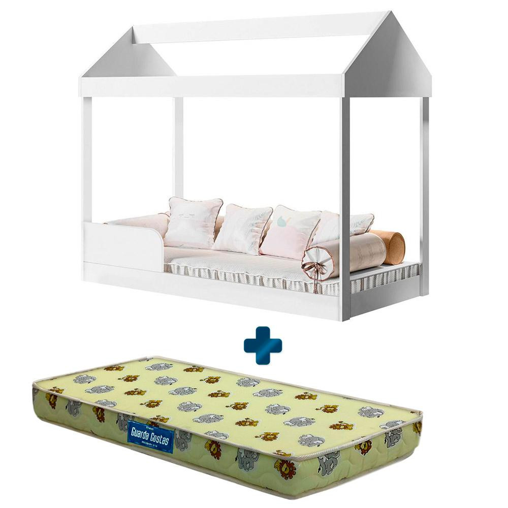 Cama Infantil Montessoriana Casinha Branca Dakota Gabrielli