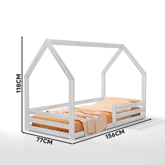 Cama Casinha Montessoriana Infantil Madeira Maci A Branco Afago Shop Jm