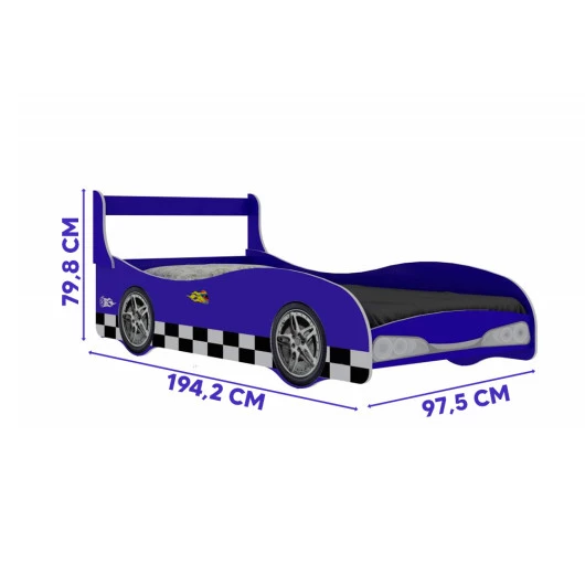 Cama Infantil Carro de Corrida Menino Azul