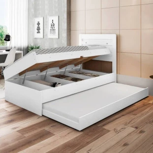 Cama Articulável Solteiro 100% MDF Branca Larissa Framar