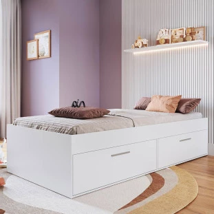 Cama Solteiro Com 4 Portas Branco Tokkio Art In Móveis