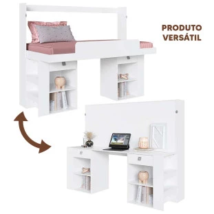 Cama Solteiro Articulável Com Escrivaninha Branco Zaric Shop Jm