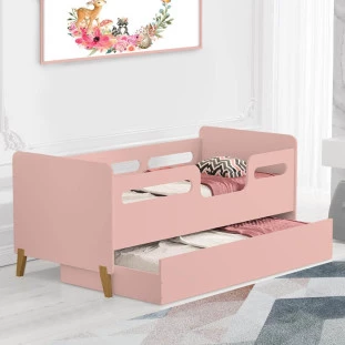 Cama Infantil Com Cama Auxiliar Rose Cecilia Vj Móveis 