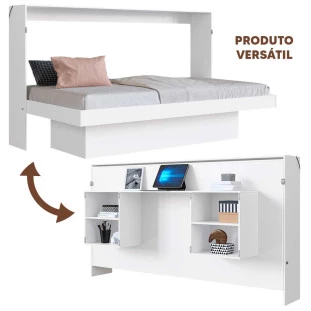 Cama Solteiro Multifuncional Dobrável Branco Zou Shop Jm