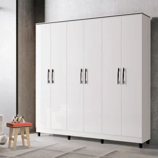 Guarda Roupa Casal 6 Portas Branco Delta Fênix